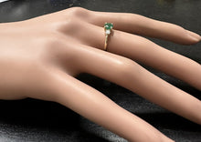 Load image into Gallery viewer, Stunning Natural Emerald and Diamond 14K Solid Yellow Gold Ring