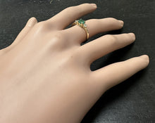 Load image into Gallery viewer, Stunning Natural Emerald and Diamond 14K Solid Yellow Gold Ring