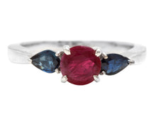 Load image into Gallery viewer, 1.10 Carats Exquisite Natural Ruby &amp; Sapphire 14K Solid White Gold Ring
