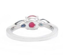 Load image into Gallery viewer, 1.10 Carats Exquisite Natural Ruby &amp; Sapphire 14K Solid White Gold Ring