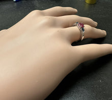 Load image into Gallery viewer, 1.10 Carats Exquisite Natural Ruby &amp; Sapphire 14K Solid White Gold Ring