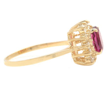 Load image into Gallery viewer, 0.75 Carats Natural Very Nice Looking Tourmaline and Diamond 14K Solid Yellow Gold Ring
