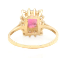 Load image into Gallery viewer, 0.75 Carats Natural Very Nice Looking Tourmaline and Diamond 14K Solid Yellow Gold Ring