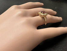 Load image into Gallery viewer, 0.75 Carats Natural Very Nice Looking Tourmaline and Diamond 14K Solid Yellow Gold Ring