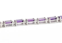 Load image into Gallery viewer, 11.60 Carats Natural Amethyst &amp; Diamond 14K Solid White Gold Bracelet