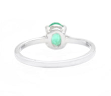 Load image into Gallery viewer, Exquisite Natural Emerald 14K Solid White Gold Ring