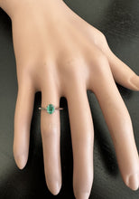 Load image into Gallery viewer, Exquisite Natural Emerald 14K Solid White Gold Ring