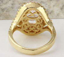 Load image into Gallery viewer, 5.00 Carats Exquisite Natural Morganite and Diamond 14K Solid Yellow Gold Ring