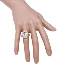 Load image into Gallery viewer, 5.00 Carats Exquisite Natural Morganite and Diamond 14K Solid Yellow Gold Ring