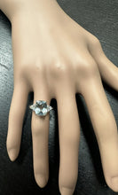 Load image into Gallery viewer, 3.35 Carats Natural Aquamarine and Diamond 14K Solid White Gold Ring