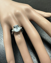 Load image into Gallery viewer, 3.35 Carats Natural Aquamarine and Diamond 14K Solid White Gold Ring