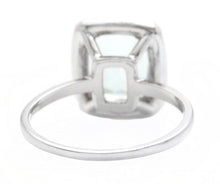 Load image into Gallery viewer, 3.15 Carats Natural Aquamarine and Diamond 14K Solid White Gold Ring