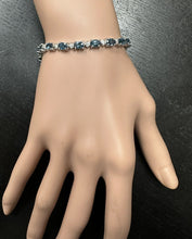 Load image into Gallery viewer, 12.70 Carats Natural London Blue Topaz &amp; Diamond 14K Solid White Gold Bracelet