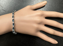 Load image into Gallery viewer, 12.70 Carats Natural London Blue Topaz &amp; Diamond 14K Solid White Gold Bracelet