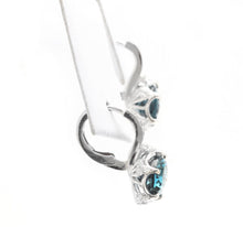 Load image into Gallery viewer, 5.00 Carats Natural London Blue Topaz and Diamond 14K Solid White Gold Earrings