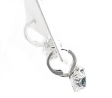 Load image into Gallery viewer, 5.00 Carats Natural London Blue Topaz and Diamond 14K Solid White Gold Earrings