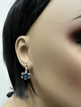 Load image into Gallery viewer, 5.00 Carats Natural London Blue Topaz and Diamond 14K Solid White Gold Earrings