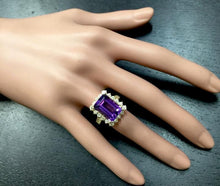 Load image into Gallery viewer, 8.65 Carats Natural Amethyst and Diamond 14K Solid Yellow Gold Ring