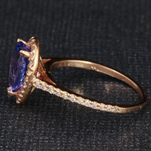 Load image into Gallery viewer, 2.05 Carats Natural Very Nice Looking Tanzanite and Diamond 14K Solid Rose Gold Ring