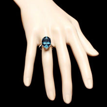 Load image into Gallery viewer, 9.80 Carats Natural Blue Topaz 14K Solid White Gold Ring