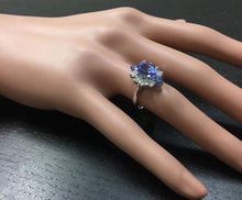 Load image into Gallery viewer, 3.00 Carats Natural Very Nice Looking Tanzanite and Diamond 14K Solid White Gold Ring