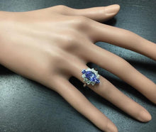 Load image into Gallery viewer, 3.00 Carats Natural Very Nice Looking Tanzanite and Diamond 14K Solid White Gold Ring