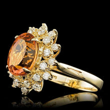 Load image into Gallery viewer, 4.10 Carats Natural Citrine and Diamond 14K Solid Yellow Gold Ring