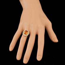 Load image into Gallery viewer, 4.10 Carats Natural Citrine and Diamond 14K Solid Yellow Gold Ring
