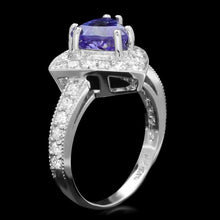 Load image into Gallery viewer, 2.80 Carats Natural Tanzanite and Diamond 14K Solid White Gold Ring