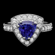 Load image into Gallery viewer, 2.80 Carats Natural Tanzanite and Diamond 14K Solid White Gold Ring