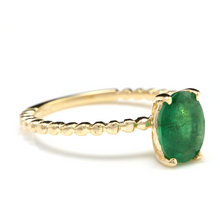 Load image into Gallery viewer, 1.20 Carats Exquisite Natural Emerald 14K Solid Yellow Gold Ring