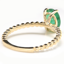 Load image into Gallery viewer, 1.20 Carats Exquisite Natural Emerald 14K Solid Yellow Gold Ring