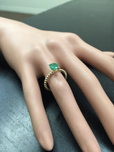 Load image into Gallery viewer, 1.20 Carats Exquisite Natural Emerald 14K Solid Yellow Gold Ring