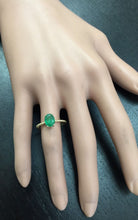 Load image into Gallery viewer, 1.20 Carats Exquisite Natural Emerald 14K Solid Yellow Gold Ring