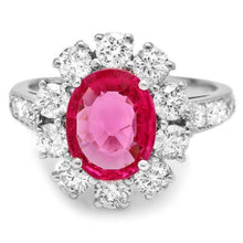 Load image into Gallery viewer, 4.40 Carats Natural Tourmaline and Diamond 14K Solid White Gold Ring