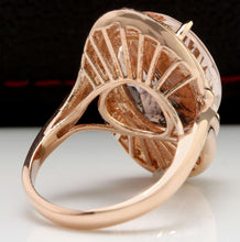 Load image into Gallery viewer, 11.90 Carats Exquisite Natural Morganite and Diamond 14K Solid Rose Gold Ring
