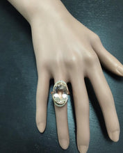 Load image into Gallery viewer, 11.90 Carats Exquisite Natural Morganite and Diamond 14K Solid Rose Gold Ring