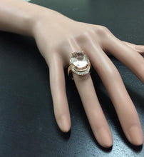 Load image into Gallery viewer, 11.90 Carats Exquisite Natural Morganite and Diamond 14K Solid Rose Gold Ring