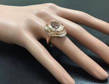 Load image into Gallery viewer, 11.90 Carats Exquisite Natural Morganite and Diamond 14K Solid Rose Gold Ring
