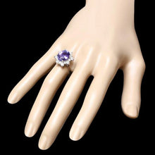 Load image into Gallery viewer, 6.00 Carats Natural Tanzanite and Diamond 14K Solid White Gold Ring