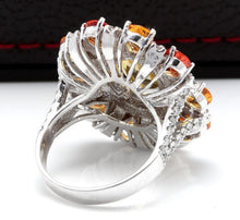 Load image into Gallery viewer, 10.00 Carats Natural Very Nice Looking Sapphire and Diamond 14K Solid White Gold Ring