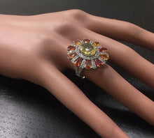 Load image into Gallery viewer, 10.00 Carats Natural Very Nice Looking Sapphire and Diamond 14K Solid White Gold Ring