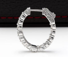 Load image into Gallery viewer, Exquisite 3.00 Carats Natural Diamond 14K Solid White Gold Hoop Earrings