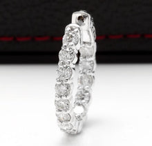 Load image into Gallery viewer, Exquisite 3.00 Carats Natural Diamond 14K Solid White Gold Hoop Earrings