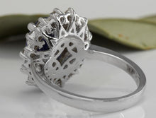 Load image into Gallery viewer, 4.25 Carats Natural Very Nice Looking Tanzanite and Diamond 14K Solid White Gold Ring