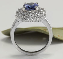 Load image into Gallery viewer, 4.25 Carats Natural Very Nice Looking Tanzanite and Diamond 14K Solid White Gold Ring