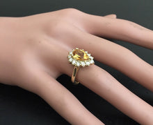 Load image into Gallery viewer, 2.70 Carats Natural Very Nice Looking Citrine and Diamond 14K Solid Yellow Gold Ring