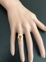 Load image into Gallery viewer, 2.70 Carats Natural Very Nice Looking Citrine and Diamond 14K Solid Yellow Gold Ring