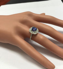 Load image into Gallery viewer, 2.80 Carats Natural Very Nice Looking AAA+ Tanzanite and Diamond 14K Solid White Gold Ring