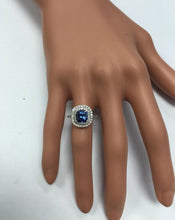Load image into Gallery viewer, 2.80 Carats Natural Very Nice Looking AAA+ Tanzanite and Diamond 14K Solid White Gold Ring